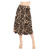 image:imageSTRETCH IS COMFORT Knee Length and Midi ALine Flowy Skirt  Comfortable Clothes for Women  S5XBrown Leopard