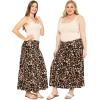 image:imageSTRETCH IS COMFORT Knee Length and Midi ALine Flowy Skirt  Comfortable Clothes for Women  S5XBrown Leopard