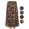 image:imageSTRETCH IS COMFORT Knee Length and Midi ALine Flowy Skirt  Comfortable Clothes for Women  S5XBrown Leopard