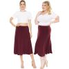 image:imageSTRETCH IS COMFORT Knee Length and Midi ALine Flowy Skirt  Comfortable Clothes for Women  S5XBurgundy