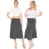 image:imageSTRETCH IS COMFORT Knee Length and Midi ALine Flowy Skirt  Comfortable Clothes for Women  S5XCharcoal Gray