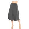 image:imageSTRETCH IS COMFORT Knee Length and Midi ALine Flowy Skirt  Comfortable Clothes for Women  S5XCharcoal Gray