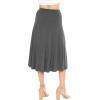 image:imageSTRETCH IS COMFORT Knee Length and Midi ALine Flowy Skirt  Comfortable Clothes for Women  S5XCharcoal Gray