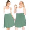 image:imageSTRETCH IS COMFORT Knee Length and Midi ALine Flowy Skirt  Comfortable Clothes for Women  S5XGrass Green