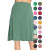 image:imageSTRETCH IS COMFORT Knee Length and Midi ALine Flowy Skirt  Comfortable Clothes for Women  S5XGrass Green