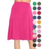 image:imageSTRETCH IS COMFORT Knee Length and Midi ALine Flowy Skirt  Comfortable Clothes for Women  S5XHot Pink
