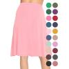 image:imageSTRETCH IS COMFORT Knee Length and Midi ALine Flowy Skirt  Comfortable Clothes for Women  S5XLight Pink