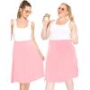 image:imageSTRETCH IS COMFORT Knee Length and Midi ALine Flowy Skirt  Comfortable Clothes for Women  S5XLight Pink