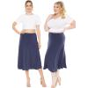 image:imageSTRETCH IS COMFORT Knee Length and Midi ALine Flowy Skirt  Comfortable Clothes for Women  S5XNavy Blue