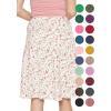 image:imageSTRETCH IS COMFORT Knee Length and Midi ALine Flowy Skirt  Comfortable Clothes for Women  S5XPink Rose Vine