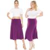 image:imageSTRETCH IS COMFORT Knee Length and Midi ALine Flowy Skirt  Comfortable Clothes for Women  S5XPurple