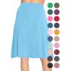 image:imageSTRETCH IS COMFORT Knee Length and Midi ALine Flowy Skirt  Comfortable Clothes for Women  S5XSky Blue