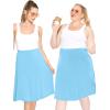 image:imageSTRETCH IS COMFORT Knee Length and Midi ALine Flowy Skirt  Comfortable Clothes for Women  S5XSky Blue