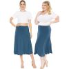 image:imageSTRETCH IS COMFORT Knee Length and Midi ALine Flowy Skirt  Comfortable Clothes for Women  S5XTeal