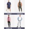 image:imageSTRETCH IS COMFORT Mens Cotton Mock Neck Short Sleeve amp Cuffed Long Sleeve TopBlack