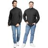image:imageSTRETCH IS COMFORT Mens Cotton Mock Neck Short Sleeve amp Cuffed Long Sleeve TopBlack