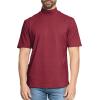 image:imageSTRETCH IS COMFORT Mens Cotton Mock Neck Short Sleeve amp Cuffed Long Sleeve TopBurgundy
