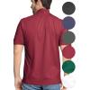image:imageSTRETCH IS COMFORT Mens Cotton Mock Neck Short Sleeve amp Cuffed Long Sleeve TopBurgundy