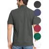 image:imageSTRETCH IS COMFORT Mens Cotton Mock Neck Short Sleeve amp Cuffed Long Sleeve TopCharcoal Gray