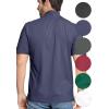 image:imageSTRETCH IS COMFORT Mens Cotton Mock Neck Short Sleeve amp Cuffed Long Sleeve TopNavy Blue