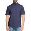 image:imageSTRETCH IS COMFORT Mens Cotton Mock Neck Short Sleeve amp Cuffed Long Sleeve TopNavy Blue