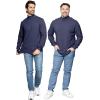 image:imageSTRETCH IS COMFORT Mens Cotton Mock Neck Short Sleeve amp Cuffed Long Sleeve TopNavy Blue