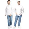 image:imageSTRETCH IS COMFORT Mens Cotton Mock Neck Short Sleeve amp Cuffed Long Sleeve TopWhite