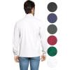 image:imageSTRETCH IS COMFORT Mens Cotton Mock Neck Short Sleeve amp Cuffed Long Sleeve TopWhite