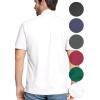 image:imageSTRETCH IS COMFORT Mens Cotton Mock Neck Short Sleeve amp Cuffed Long Sleeve TopWhite