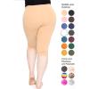 image:imageSTRETCH IS COMFORT Womens Plus Size Knee amp Full Length Cotton Leggings  XLarge  7XBeige