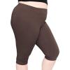 image:imageSTRETCH IS COMFORT Womens Plus Size Knee amp Full Length Cotton Leggings  XLarge  7XBrown