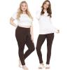 image:imageSTRETCH IS COMFORT Womens Plus Size Knee amp Full Length Cotton Leggings  XLarge  7XBrown Fleece