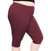 image:imageSTRETCH IS COMFORT Womens Plus Size Knee amp Full Length Cotton Leggings  XLarge  7XBurgundy