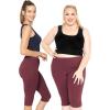 image:imageSTRETCH IS COMFORT Womens Plus Size Knee amp Full Length Cotton Leggings  XLarge  7XBurgundy
