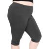 image:imageSTRETCH IS COMFORT Womens Plus Size Knee amp Full Length Cotton Leggings  XLarge  7XCharcoal Gray