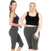 image:imageSTRETCH IS COMFORT Womens Plus Size Knee amp Full Length Cotton Leggings  XLarge  7XCharcoal Gray