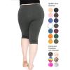 image:imageSTRETCH IS COMFORT Womens Plus Size Knee amp Full Length Cotton Leggings  XLarge  7XCharcoal Gray