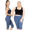 image:imageSTRETCH IS COMFORT Womens Plus Size Knee amp Full Length Cotton Leggings  XLarge  7XLight Navy
