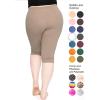 image:imageSTRETCH IS COMFORT Womens Plus Size Knee amp Full Length Cotton Leggings  XLarge  7XMocha