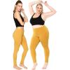 image:imageSTRETCH IS COMFORT Womens Plus Size Knee amp Full Length Cotton Leggings  XLarge  7XMustard Yellow