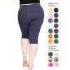 image:imageSTRETCH IS COMFORT Womens Plus Size Knee amp Full Length Cotton Leggings  XLarge  7XNavy Blue