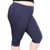 image:imageSTRETCH IS COMFORT Womens Plus Size Knee amp Full Length Cotton Leggings  XLarge  7XNavy Blue