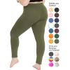 image:imageSTRETCH IS COMFORT Womens Plus Size Knee amp Full Length Cotton Leggings  XLarge  7XOlive Green