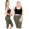 image:imageSTRETCH IS COMFORT Womens Plus Size Knee amp Full Length Cotton Leggings  XLarge  7XOlive Green