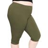 image:imageSTRETCH IS COMFORT Womens Plus Size Knee amp Full Length Cotton Leggings  XLarge  7XOlive Green