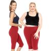 image:imageSTRETCH IS COMFORT Womens Plus Size Knee amp Full Length Cotton Leggings  XLarge  7XRed