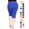image:imageSTRETCH IS COMFORT Womens Plus Size Knee amp Full Length Cotton Leggings  XLarge  7XRoyal Blue
