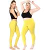image:imageSTRETCH IS COMFORT Womens Plus Size Knee amp Full Length Cotton Leggings  XLarge  7XYellow