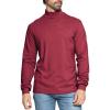 image:imageSTRETCH IS COMFORT Mens Cotton Mock Neck Short Sleeve amp Cuffed Long Sleeve TopBurgundy