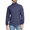 image:imageSTRETCH IS COMFORT Mens Cotton Mock Neck Short Sleeve amp Cuffed Long Sleeve TopNavy Blue